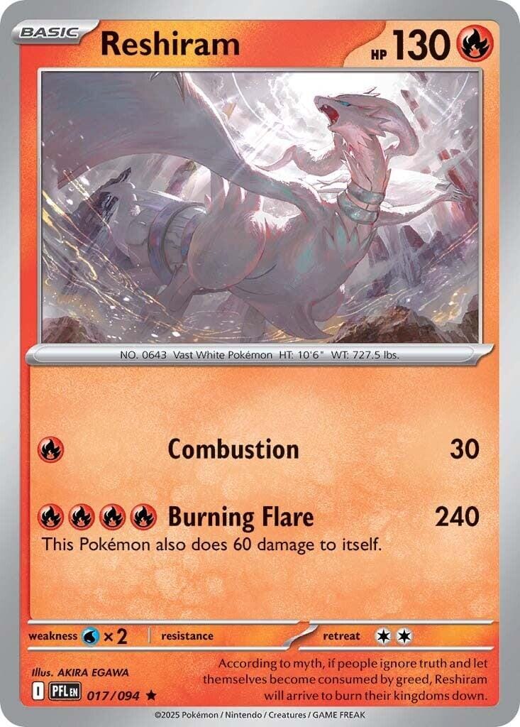 Reshiram (017/094) [Mega Evolution: Phantasmal Flames] Pokemon Single Pokémon  | Multizone: Comics And Games
