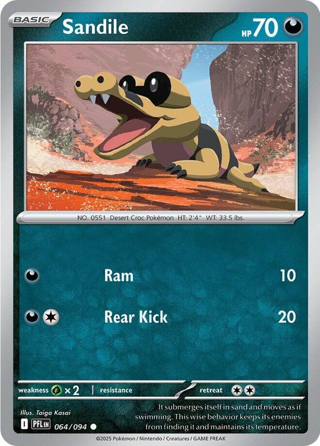 Sandile (064/094) [Mega Evolution: Phantasmal Flames] Pokemon Single Pokémon  | Multizone: Comics And Games