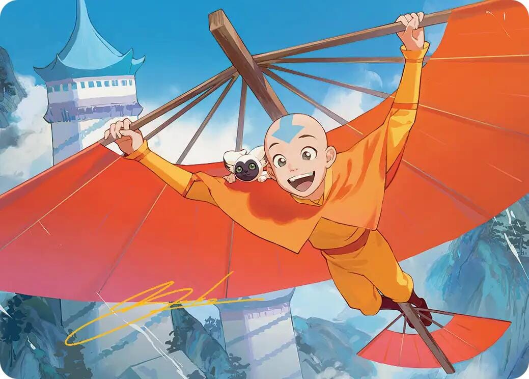 Aang, the Last Airbender Art Card (Gold-Stamped Signature) [Avatar: The Last Airbender Art Series] MTG Single Magic: The Gathering  | Multizone: Comics And Games