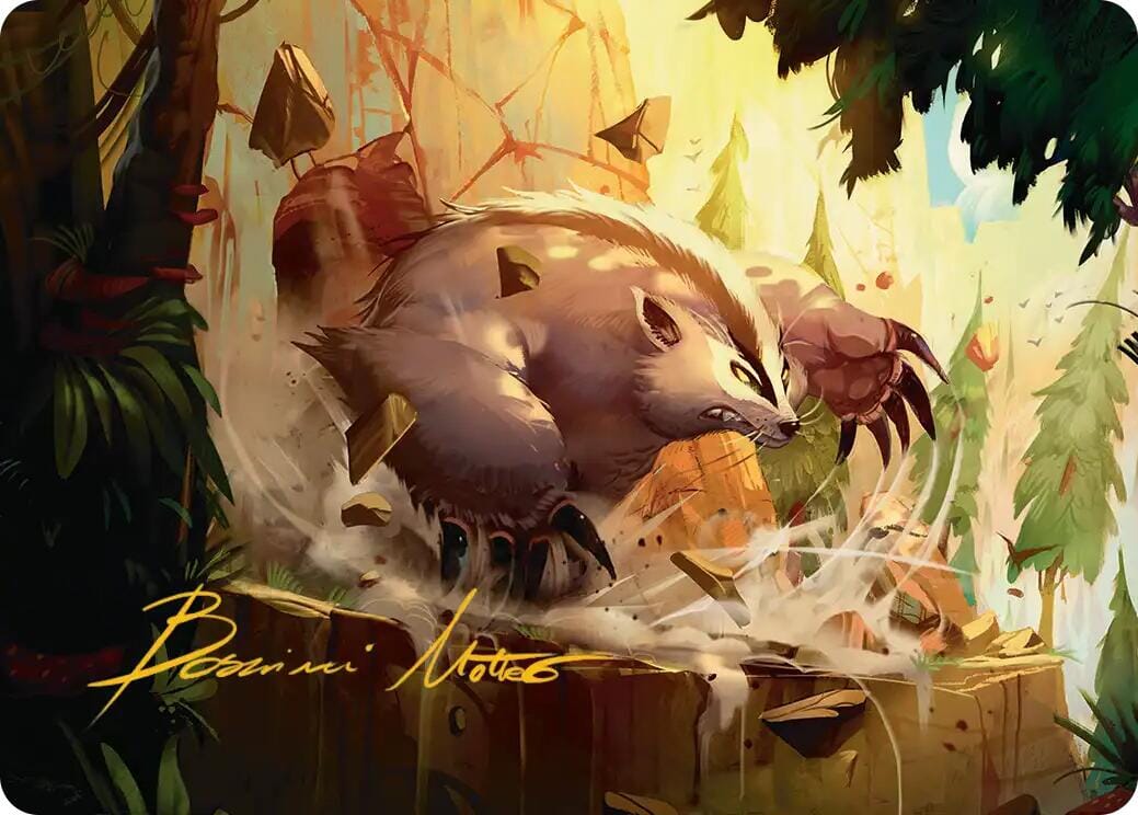 Badgermole Art Card (Gold-Stamped Signature) [Avatar: The Last Airbender Art Series] MTG Single Magic: The Gathering  | Multizone: Comics And Games