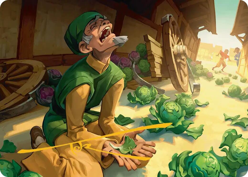 Unlucky Cabbage Merchant Art Card (Gold-Stamped Signature) [Avatar: The Last Airbender Art Series] MTG Single Magic: The Gathering  | Multizone: Comics And Games
