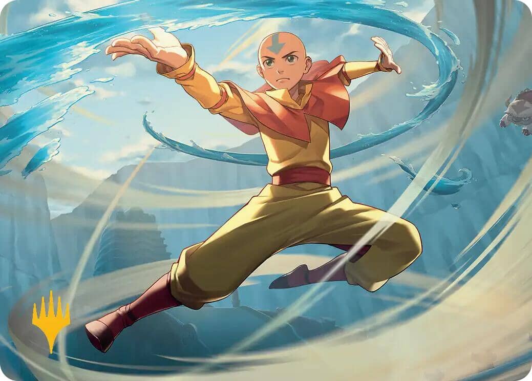 Aang, Swift Savior Art Card (Gold-Stamped Planeswalker Symbol) [Avatar: The Last Airbender Art Series] MTG Single Magic: The Gathering  | Multizone: Comics And Games