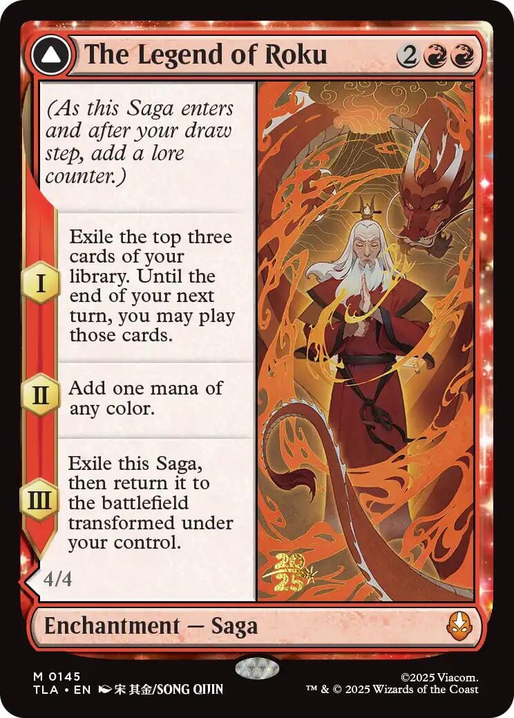 The Legend of Roku [Avatar: The Last Airbender Prerelease Cards] MTG Single Magic: The Gathering  | Multizone: Comics And Games