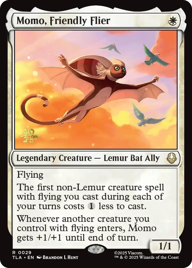 Momo, Friendly Flier [Avatar: The Last Airbender Prerelease Cards] MTG Single Magic: The Gathering  | Multizone: Comics And Games