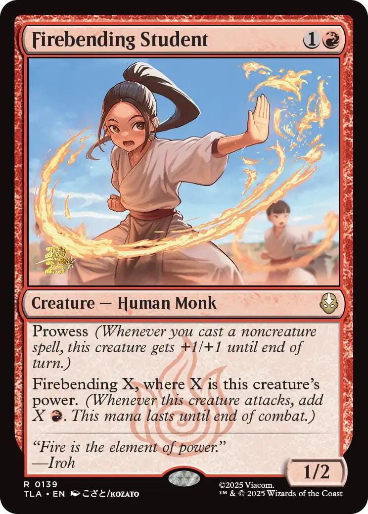 Firebending Student [Avatar: The Last Airbender Prerelease Cards] MTG Single Magic: The Gathering  | Multizone: Comics And Games