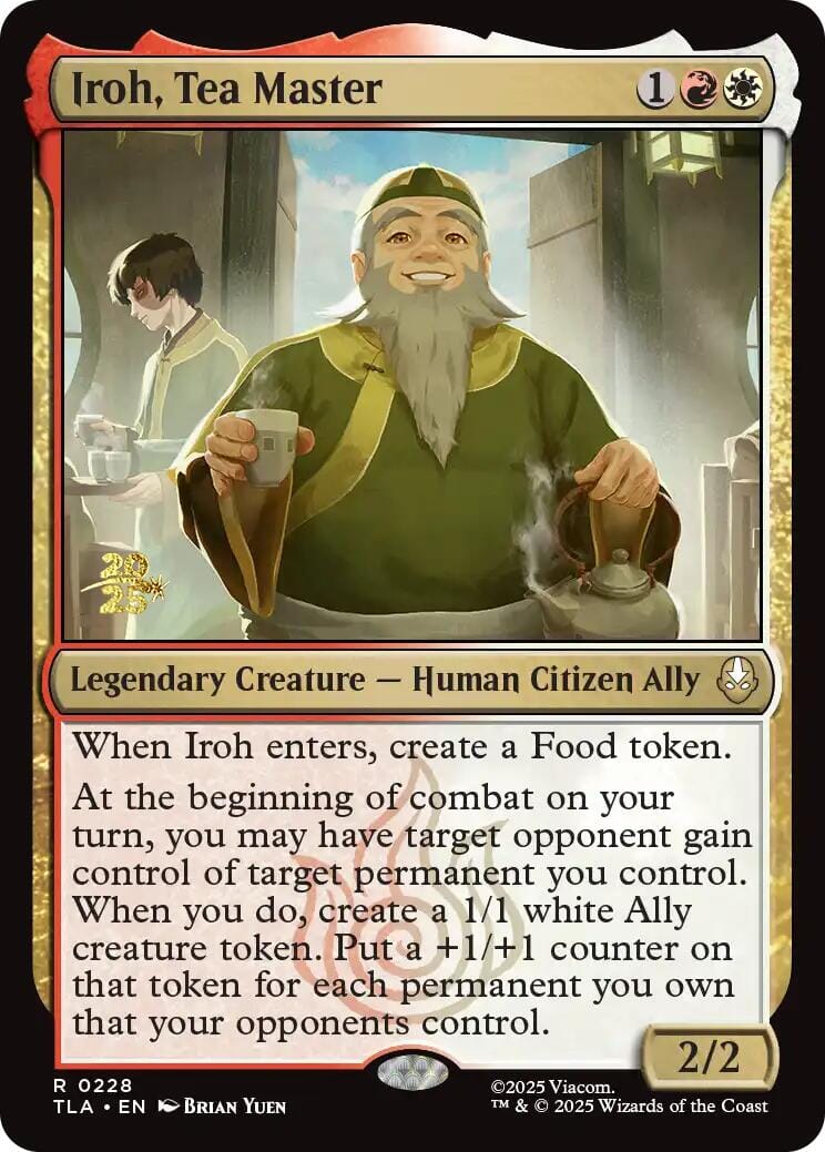 Iroh, Tea Master [Avatar: The Last Airbender Prerelease Cards] MTG Single Magic: The Gathering  | Multizone: Comics And Games