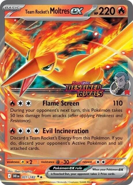 Team Rocket's Moltres ex (031/182) (Destined Rivals Stamp) [Miscellaneous Cards] Pokemon Single Pokémon  | Multizone: Comics And Games