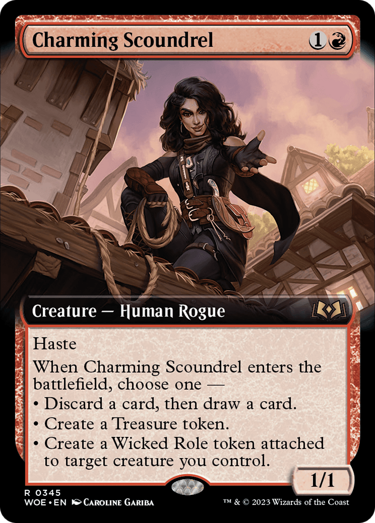Charming Scoundrel (Extended Art) [Wilds of Eldraine] MTG Single Magic: The Gathering  | Multizone: Comics And Games
