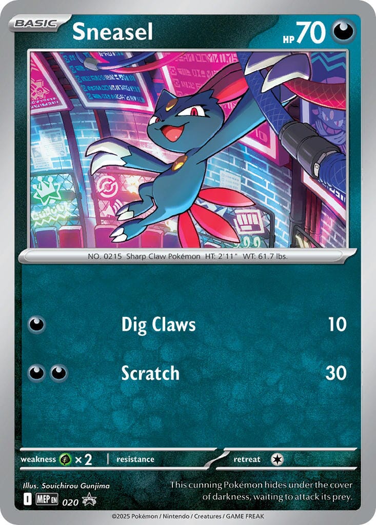 Sneasel (020) (Cosmos Holo) [Mega Evolution Promo] Pokemon Single Pokémon  | Multizone: Comics And Games