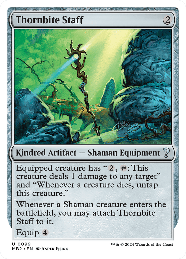 Thornbite Staff (White Border) [Mystery Booster 2] MTG Single Magic: The Gathering  | Multizone: Comics And Games
