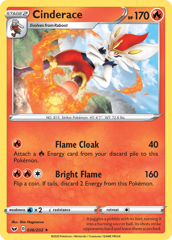 Cinderace (036/202) [Sword & Shield: Base Set] Pokemon Single Pokémon  | Multizone: Comics And Games