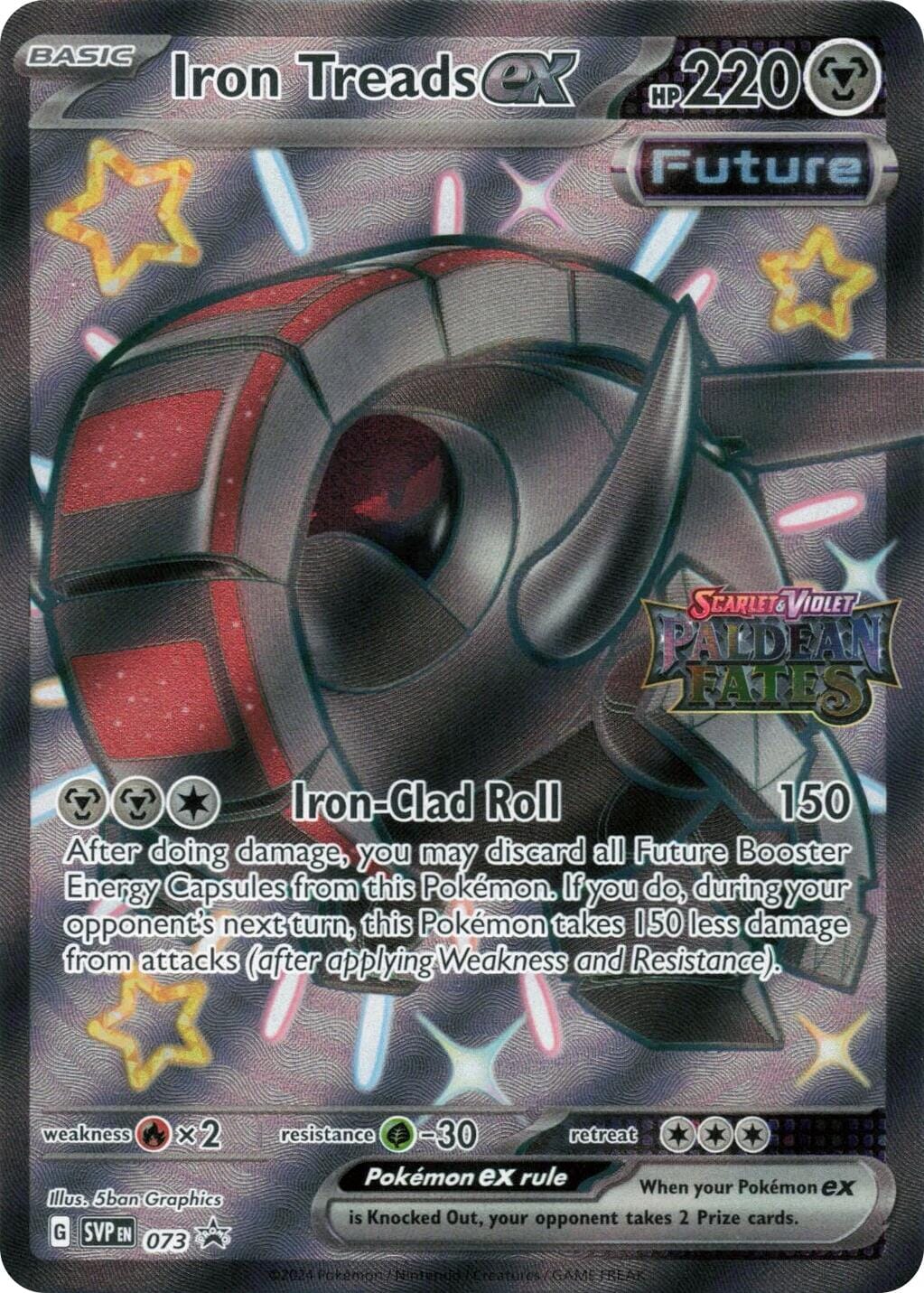 Iron Treads ex (073) (Paldean Fates Stamped) [Scarlet & Violet: Paldean Fates] Pokemon Single Pokémon  | Multizone: Comics And Games