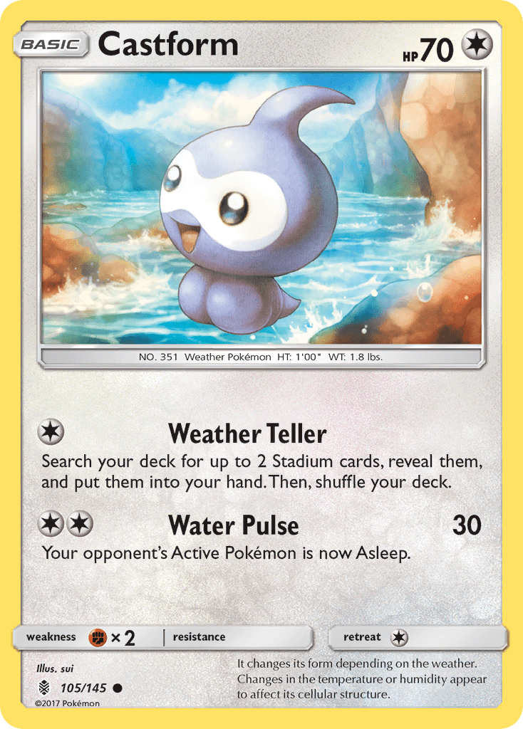 Castform (105/145) [Sun & Moon: Guardians Rising] Pokemon Single Pokémon  | Multizone: Comics And Games