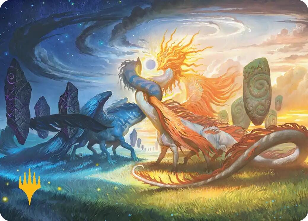 Celestial Reunion Art Card (19/54) (Gold-Stamped Planeswalker Symbol) [Lorwyn Eclipsed Art Series] MTG Single Magic: The Gathering  | Multizone: Comics And Games