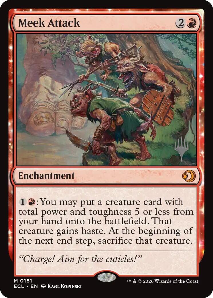 Meek Attack [Lorwyn Eclipsed Promos] MTG Single Magic: The Gathering  | Multizone: Comics And Games