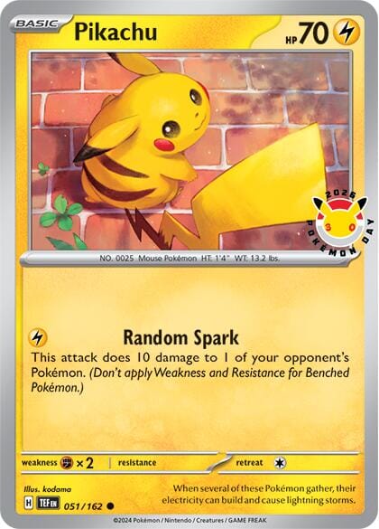 Pikachu (051/162) (Pokemon Day 2026) [Miscellaneous Cards] Pokemon Single Pokémon  | Multizone: Comics And Games