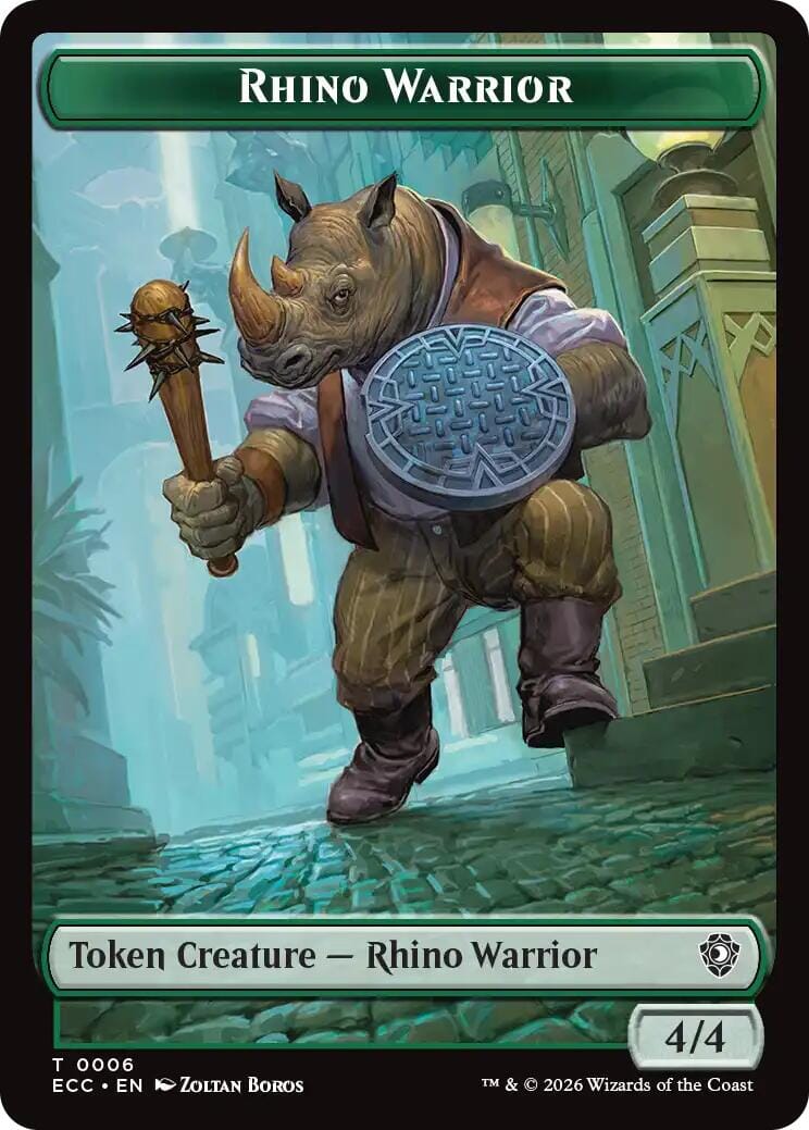 Rhino Warrior // Elemental (0009) Double-Sided Token [Lorwyn Eclipsed Tokens] MTG Single Magic: The Gathering  | Multizone: Comics And Games