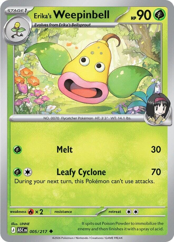 Erika's Weepinbell (005/217) [Mega Evolution: Ascended Heroes] Pokemon Single Pokémon  | Multizone: Comics And Games