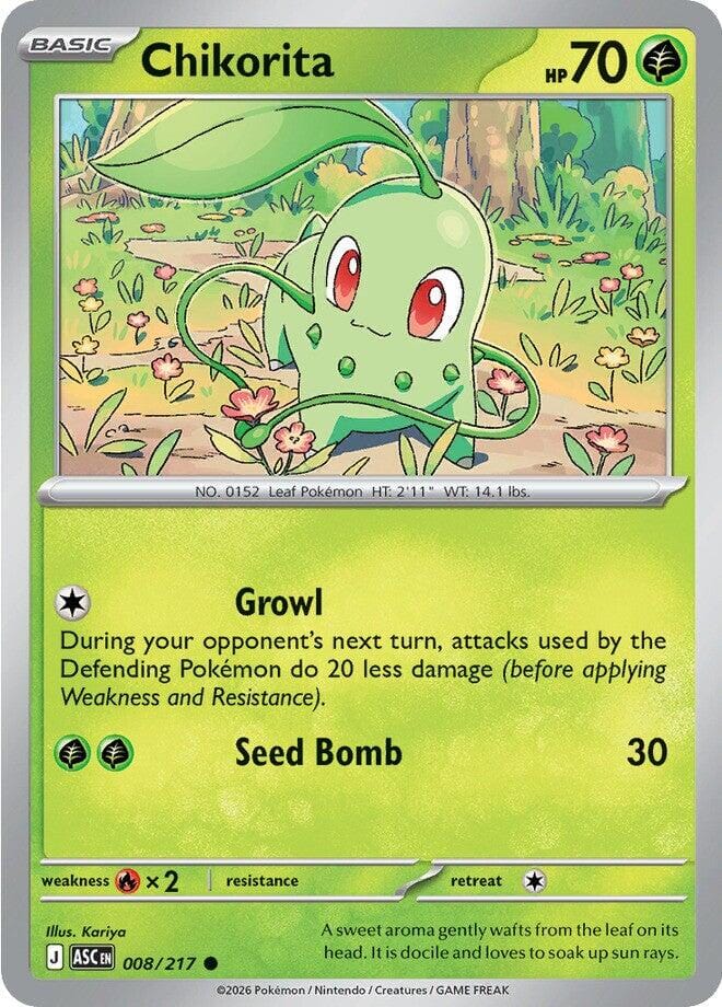 Chikorita (008/217) [Mega Evolution: Ascended Heroes] Pokemon Single Pokémon  | Multizone: Comics And Games