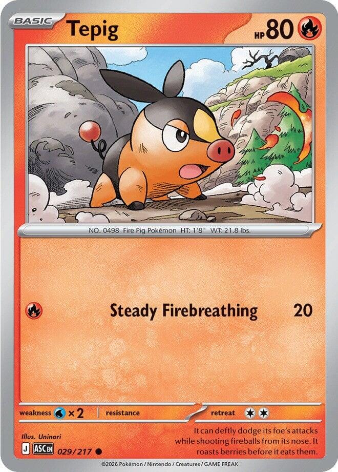 Tepig (029/217) [Mega Evolution: Ascended Heroes] Pokemon Single Pokémon  | Multizone: Comics And Games