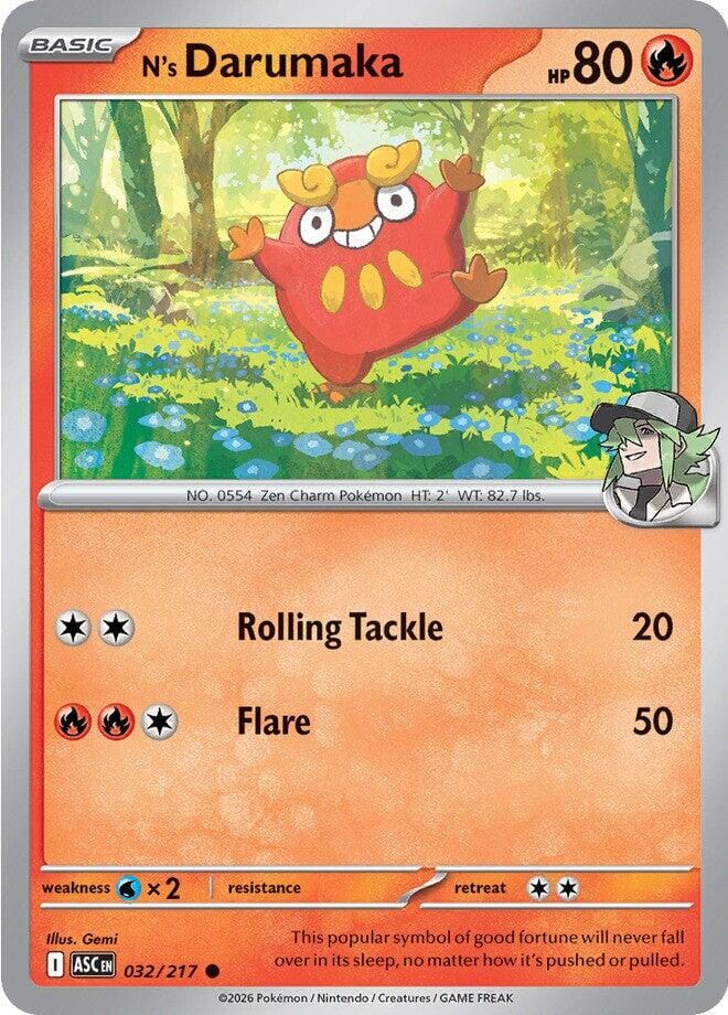 N's Darumaka (032/217) [Mega Evolution: Ascended Heroes] Pokemon Single Pokémon  | Multizone: Comics And Games