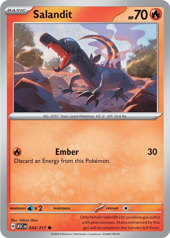 Salandit (034/217) [Mega Evolution: Ascended Heroes] Pokemon Single Pokémon  | Multizone: Comics And Games