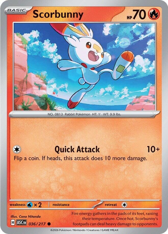 Scorbunny (036/217) [Mega Evolution: Ascended Heroes] Pokemon Single Pokémon  | Multizone: Comics And Games