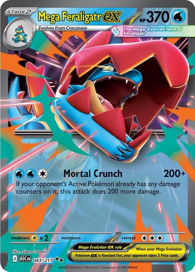 Mega Feraligatr ex (043/217) [Mega Evolution: Ascended Heroes] Pokemon Single Pokémon  | Multizone: Comics And Games