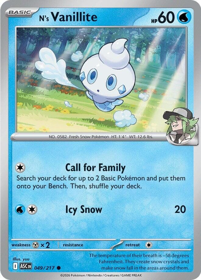 N's Vanillite (049/217) [Mega Evolution: Ascended Heroes] Pokemon Single Pokémon  | Multizone: Comics And Games