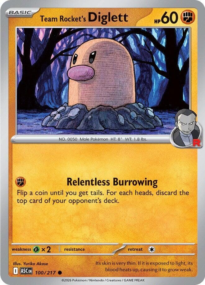 Team Rocket's Diglett (100/217) [Mega Evolution: Ascended Heroes] Pokemon Single Pokémon  | Multizone: Comics And Games
