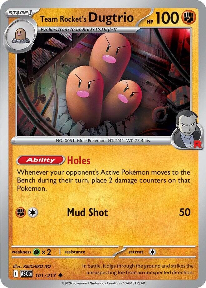 Team Rocket's Dugtrio (101/217) [Mega Evolution: Ascended Heroes] Pokemon Single Pokémon  | Multizone: Comics And Games