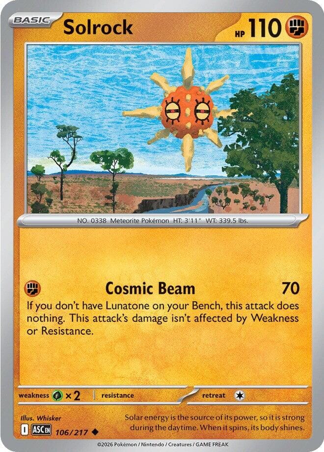 Solrock (106/217) [Mega Evolution: Ascended Heroes] Pokemon Single Pokémon  | Multizone: Comics And Games