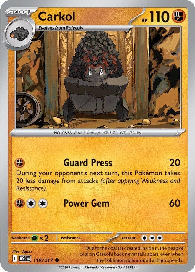 Carkol (119/217) [Mega Evolution: Ascended Heroes] Pokemon Single Pokémon  | Multizone: Comics And Games
