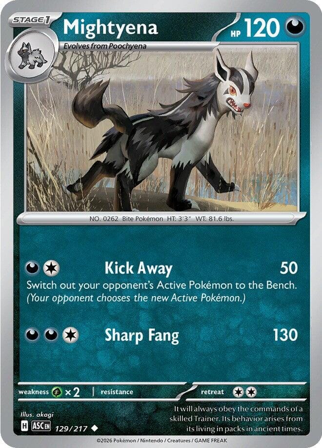 Mightyena (129/217) [Mega Evolution: Ascended Heroes] Pokemon Single Pokémon  | Multizone: Comics And Games