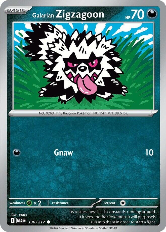Galarian Zigzagoon (130/217) [Mega Evolution: Ascended Heroes] Pokemon Single Pokémon  | Multizone: Comics And Games