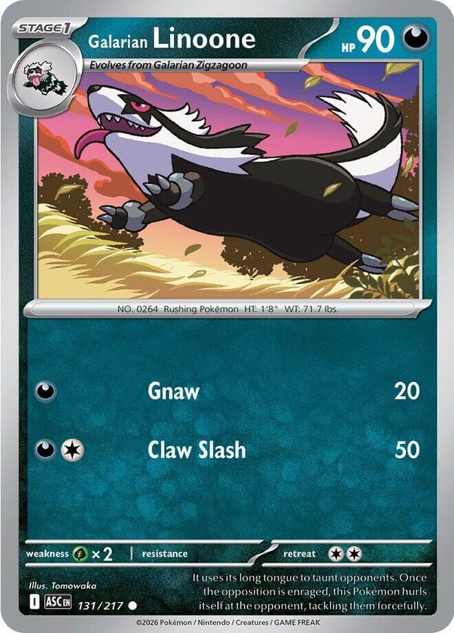 Galarian Linoone (131/217) [Mega Evolution: Ascended Heroes] Pokemon Single Pokémon  | Multizone: Comics And Games