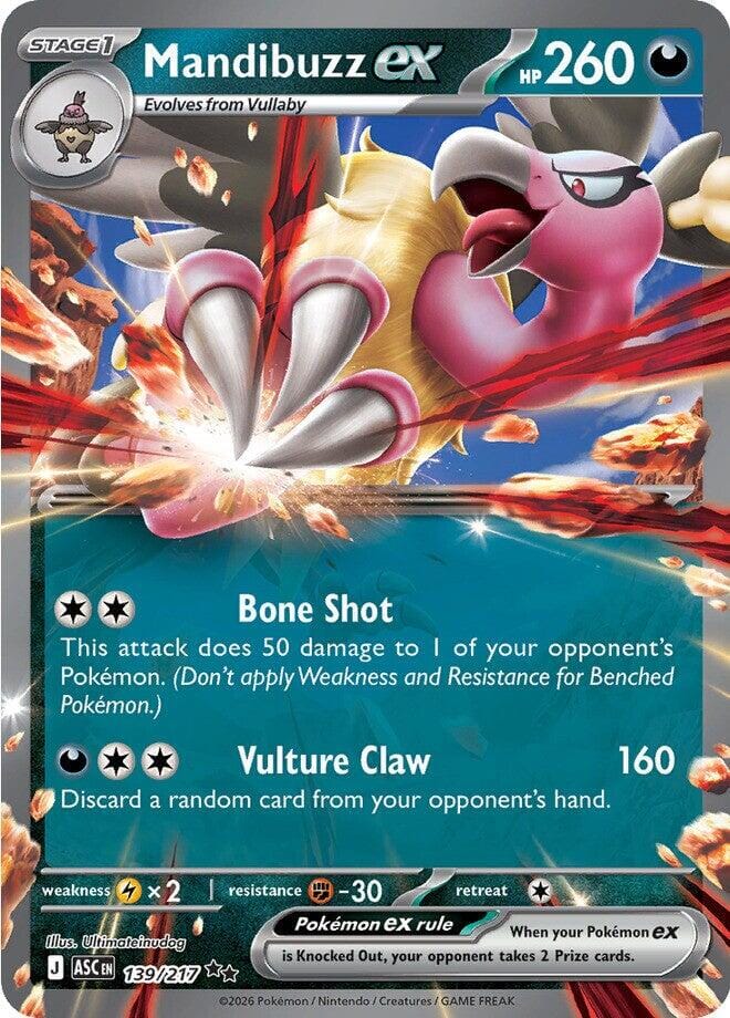 Mandibuzz ex (139/217) [Mega Evolution: Ascended Heroes] Pokemon Single Pokémon  | Multizone: Comics And Games