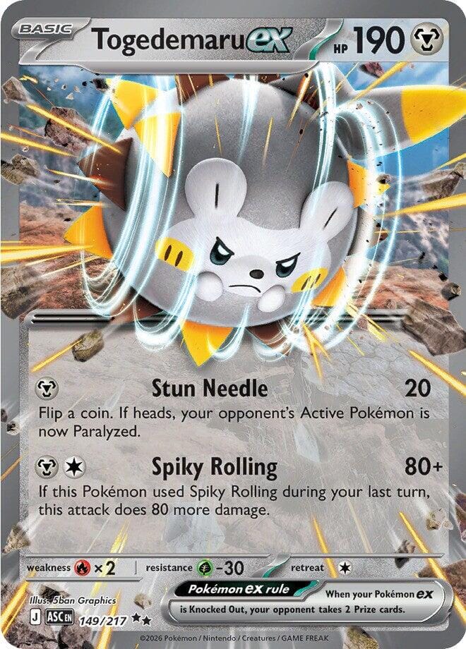 Togedemaru ex (149/217) [Mega Evolution: Ascended Heroes] Pokemon Single Pokémon  | Multizone: Comics And Games