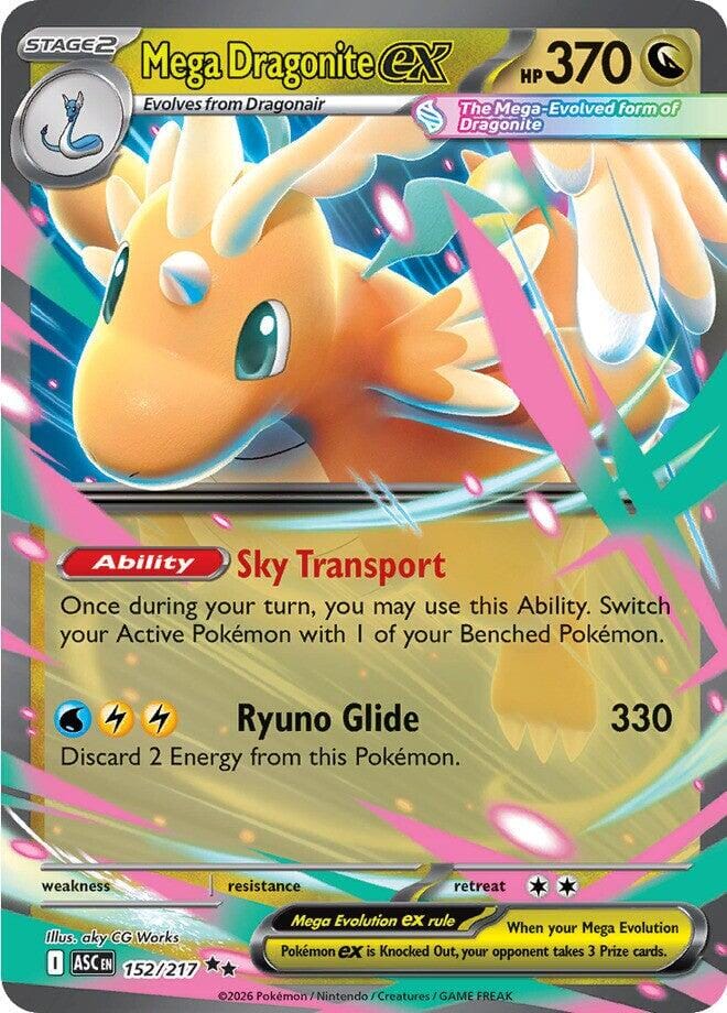 Mega Dragonite ex (152/217) [Mega Evolution: Ascended Heroes] Pokemon Single Pokémon  | Multizone: Comics And Games