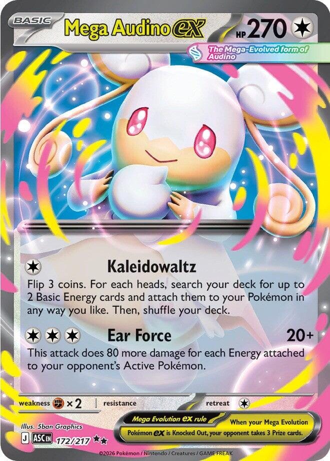 Mega Audino ex (172/217) [Mega Evolution: Ascended Heroes] Pokemon Single Pokémon  | Multizone: Comics And Games