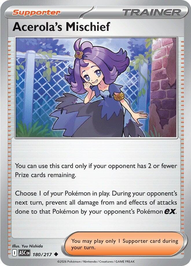 Acerola's Mischief (180/217) [Mega Evolution: Ascended Heroes] Pokemon Single Pokémon  | Multizone: Comics And Games