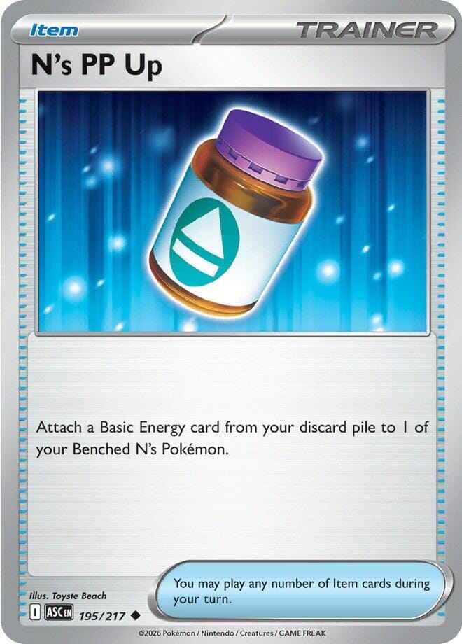 N's PP Up (195/217) [Mega Evolution: Ascended Heroes] Pokemon Single Pokémon  | Multizone: Comics And Games