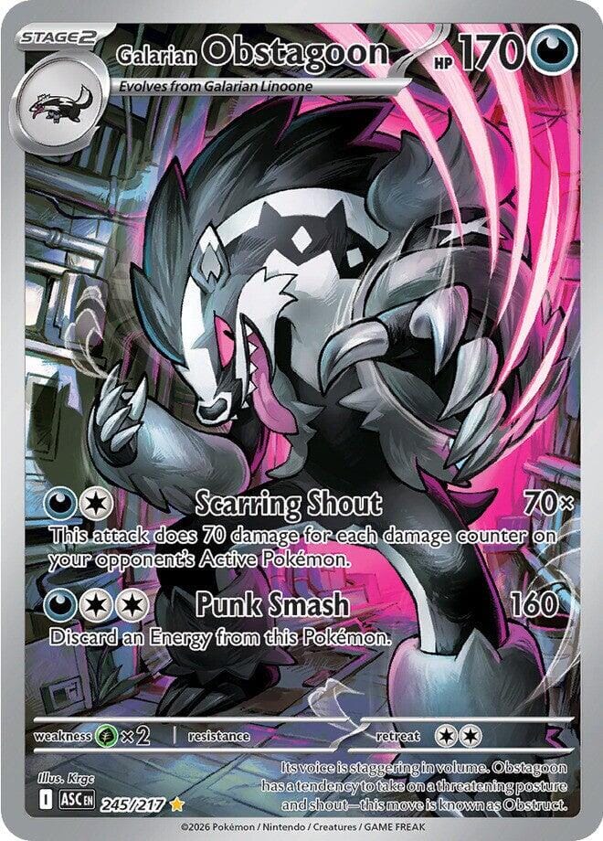 Galarian Obstagoon (245/217) [Mega Evolution: Ascended Heroes] Pokemon Single Pokémon  | Multizone: Comics And Games