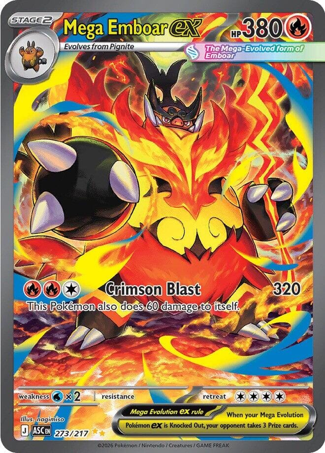 Mega Emboar ex (273/217) [Mega Evolution: Ascended Heroes] Pokemon Single Pokémon  | Multizone: Comics And Games