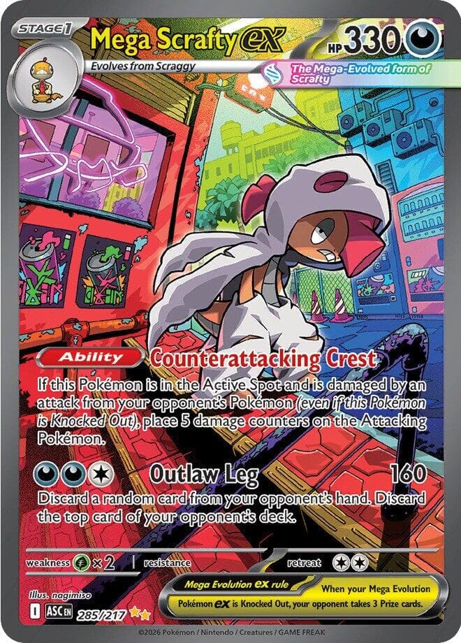 Mega Scrafty ex (285/217) [Mega Evolution: Ascended Heroes] Pokemon Single Pokémon  | Multizone: Comics And Games