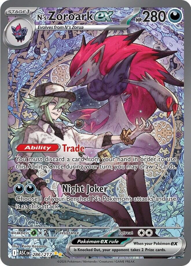 N's Zoroark ex (286/217) [Mega Evolution: Ascended Heroes] Pokemon Single Pokémon  | Multizone: Comics And Games