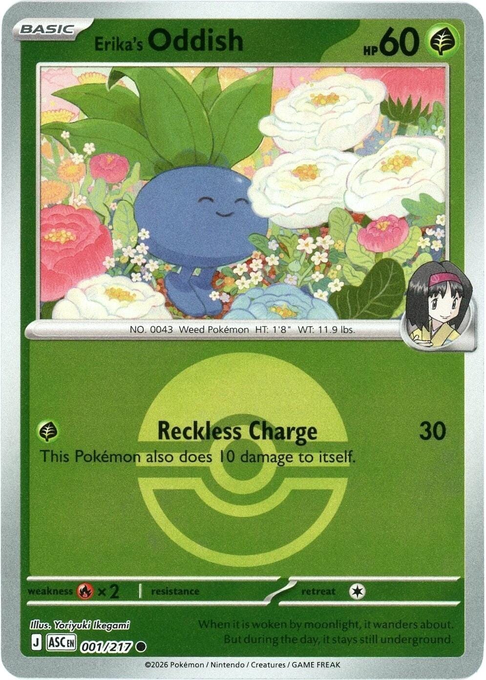 Erika's Oddish (001/217) (Poke Ball) [Mega Evolution: Ascended Heroes] Pokemon Single Pokémon  | Multizone: Comics And Games