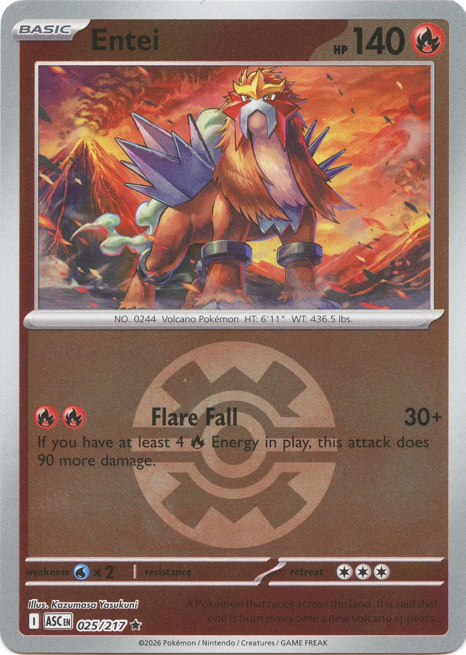 Entei (025/217) (Quick Ball) [Mega Evolution: Ascended Heroes] Pokemon Single Pokémon  | Multizone: Comics And Games