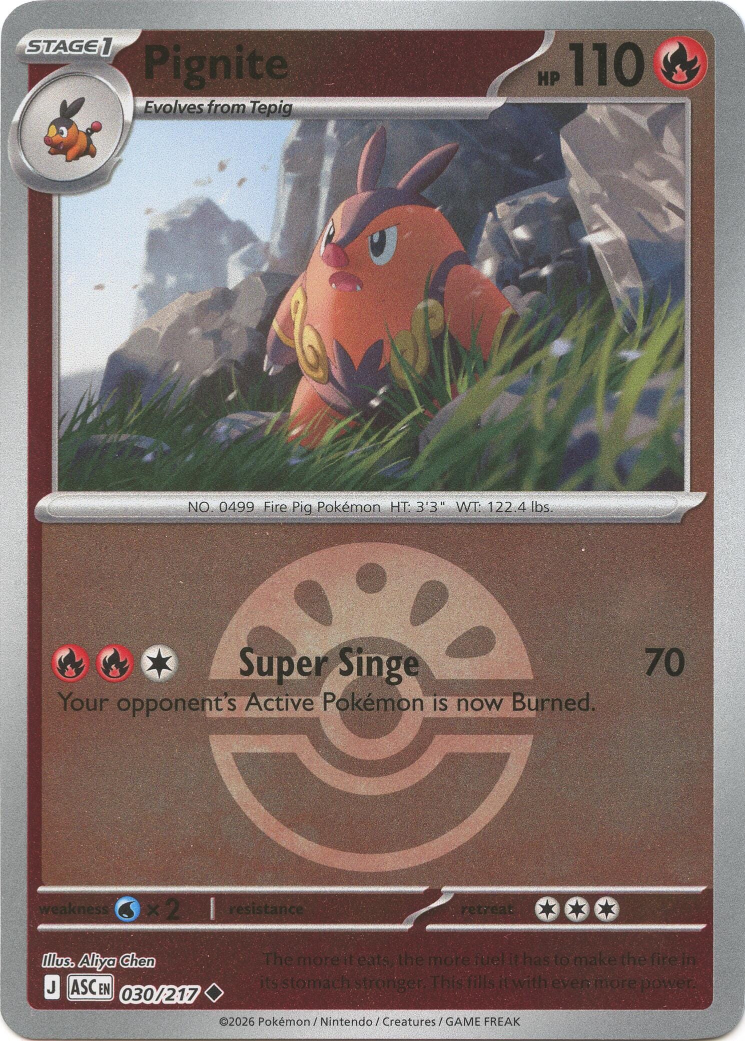 Pignite (030/217) (Friend Ball) [Mega Evolution: Ascended Heroes] Pokemon Single Pokémon  | Multizone: Comics And Games