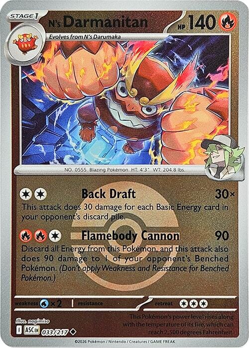 N's Darmanitan (033/217) (Poke Ball) [Mega Evolution: Ascended Heroes] Pokemon Single Pokémon  | Multizone: Comics And Games